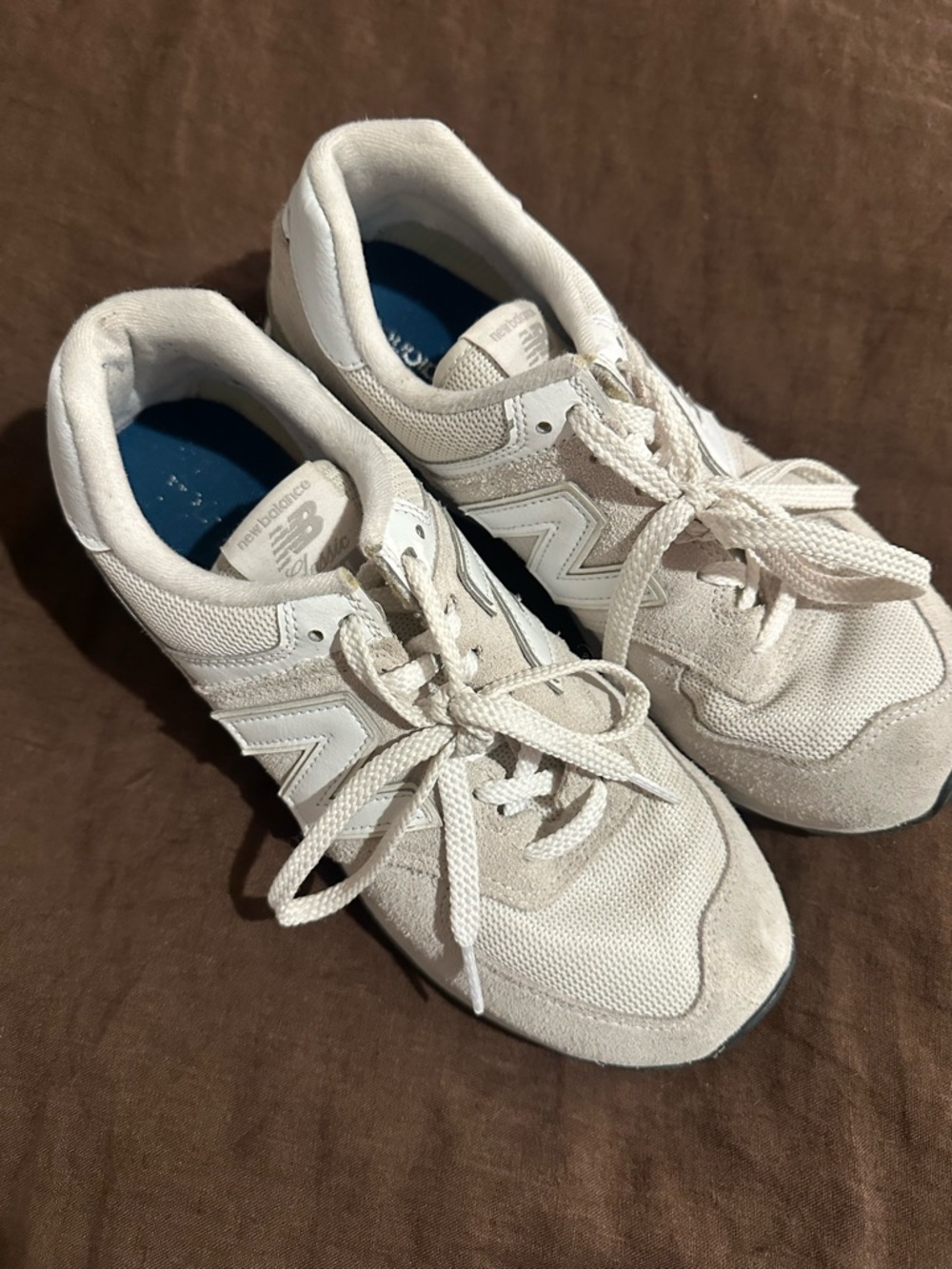 New Balance Women's Off-White Lace-Up Sneakers